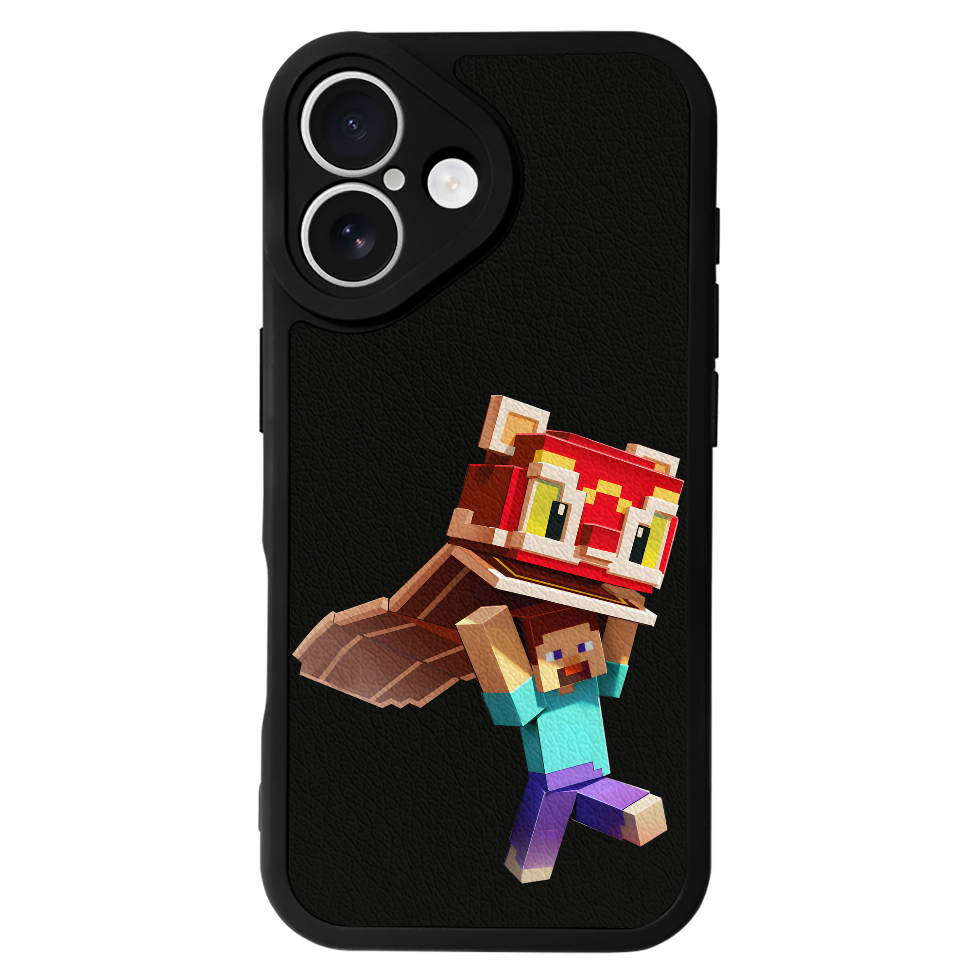 （画像用） マインクラフト ブロックの世界 Minecraft MC Block world 【iPhone 16シリーズ対応】シリコンスマホケース（レザー調） 材質：シリコン